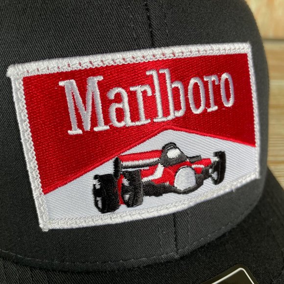 Marlboro F1 Formula 1 Racing Vintage Patch Hat - All Black Richardson 112 - Picture 6 of 9